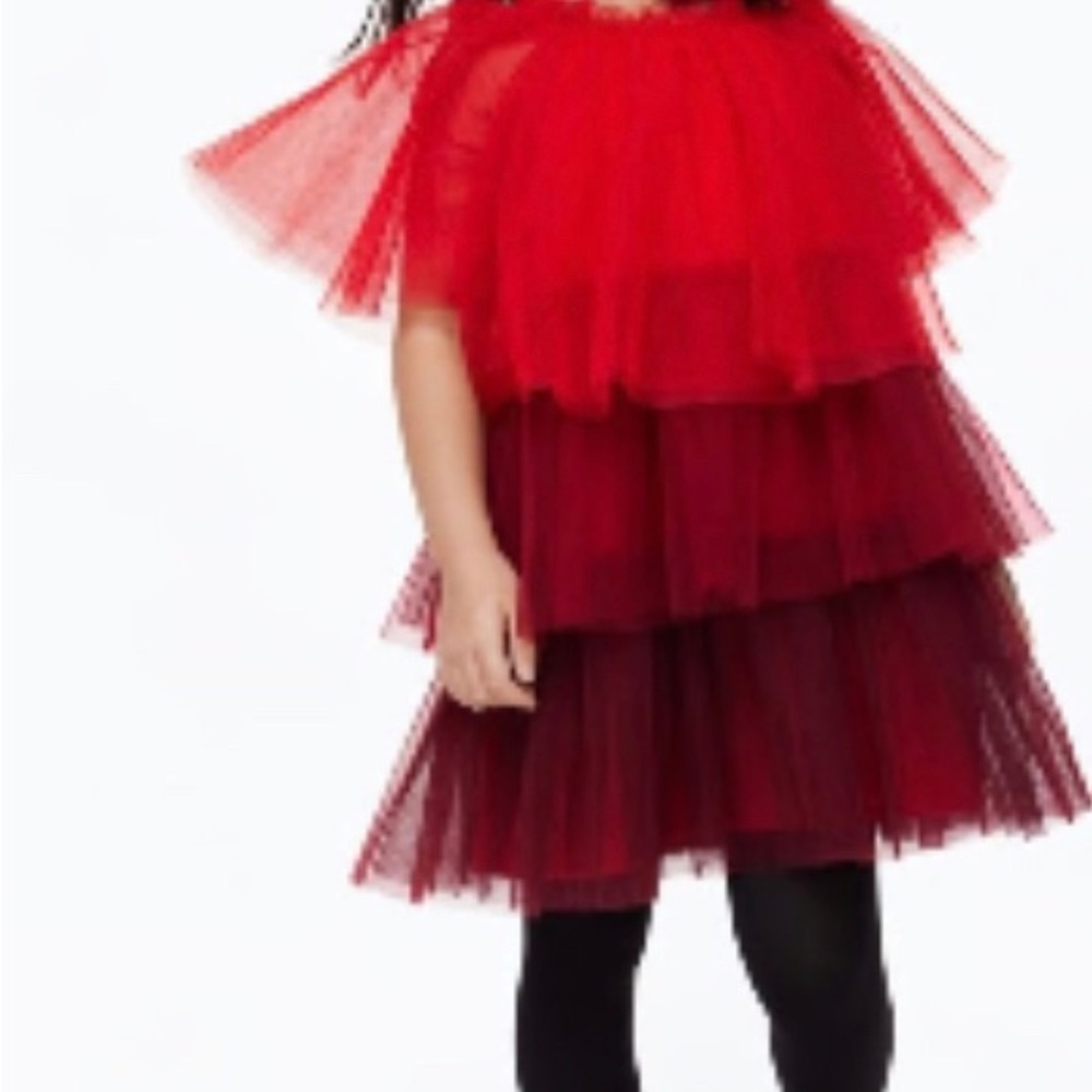 Tiered Red Tulle Dress